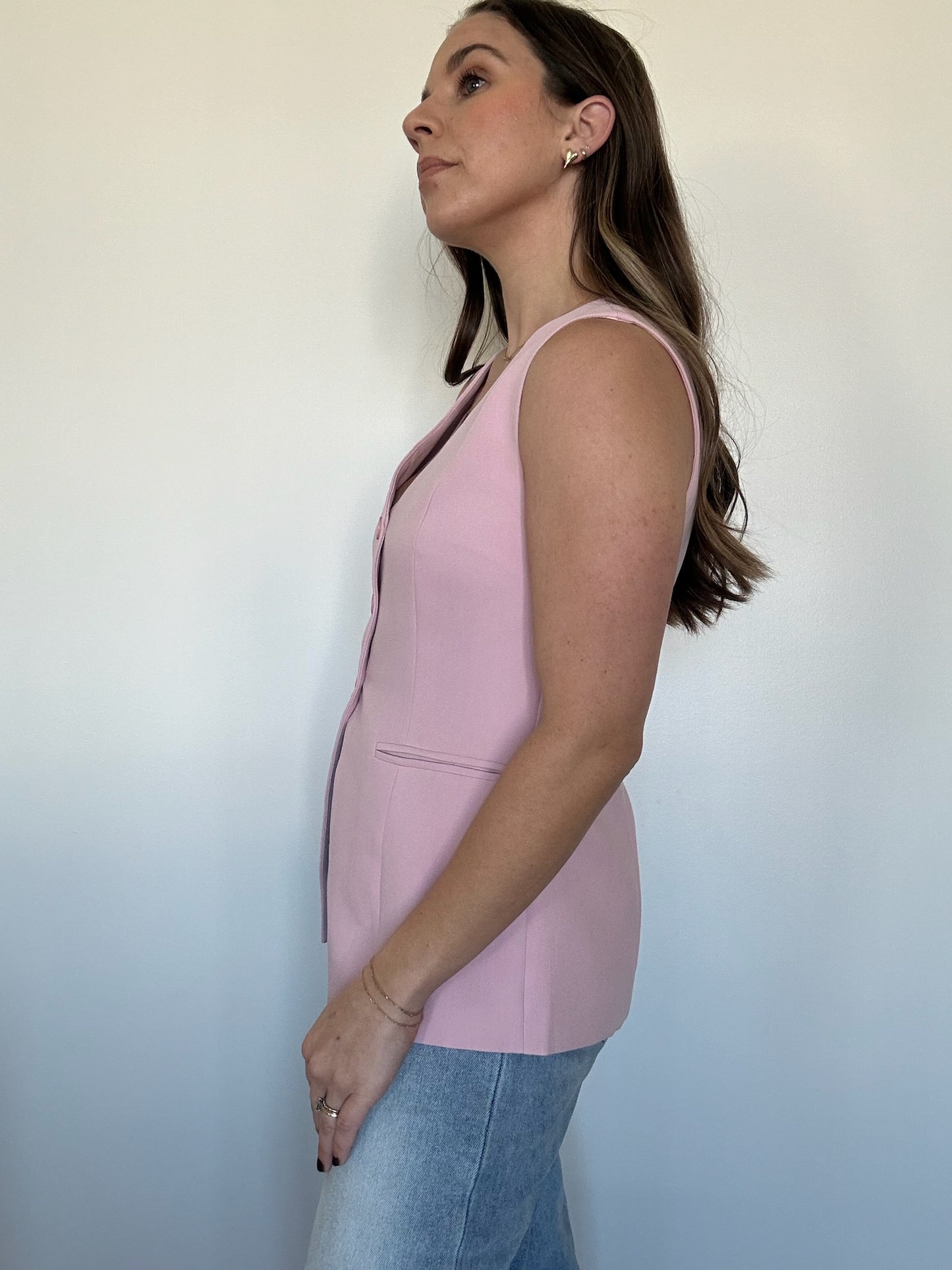 Pretty in Pink Blazer Vest