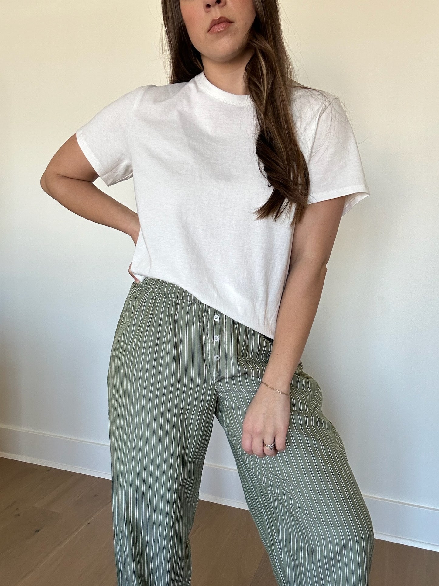 Miller Olive Striped Pant