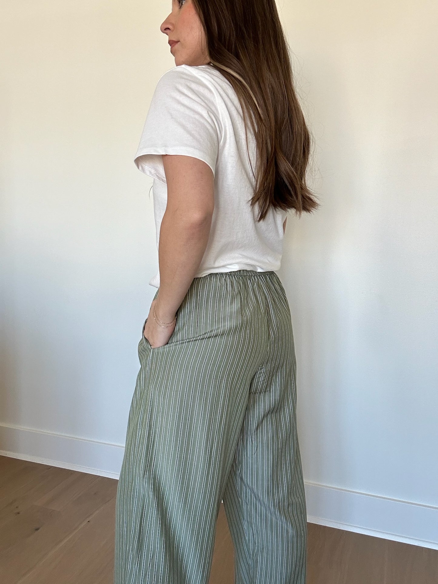 Miller Olive Striped Pant