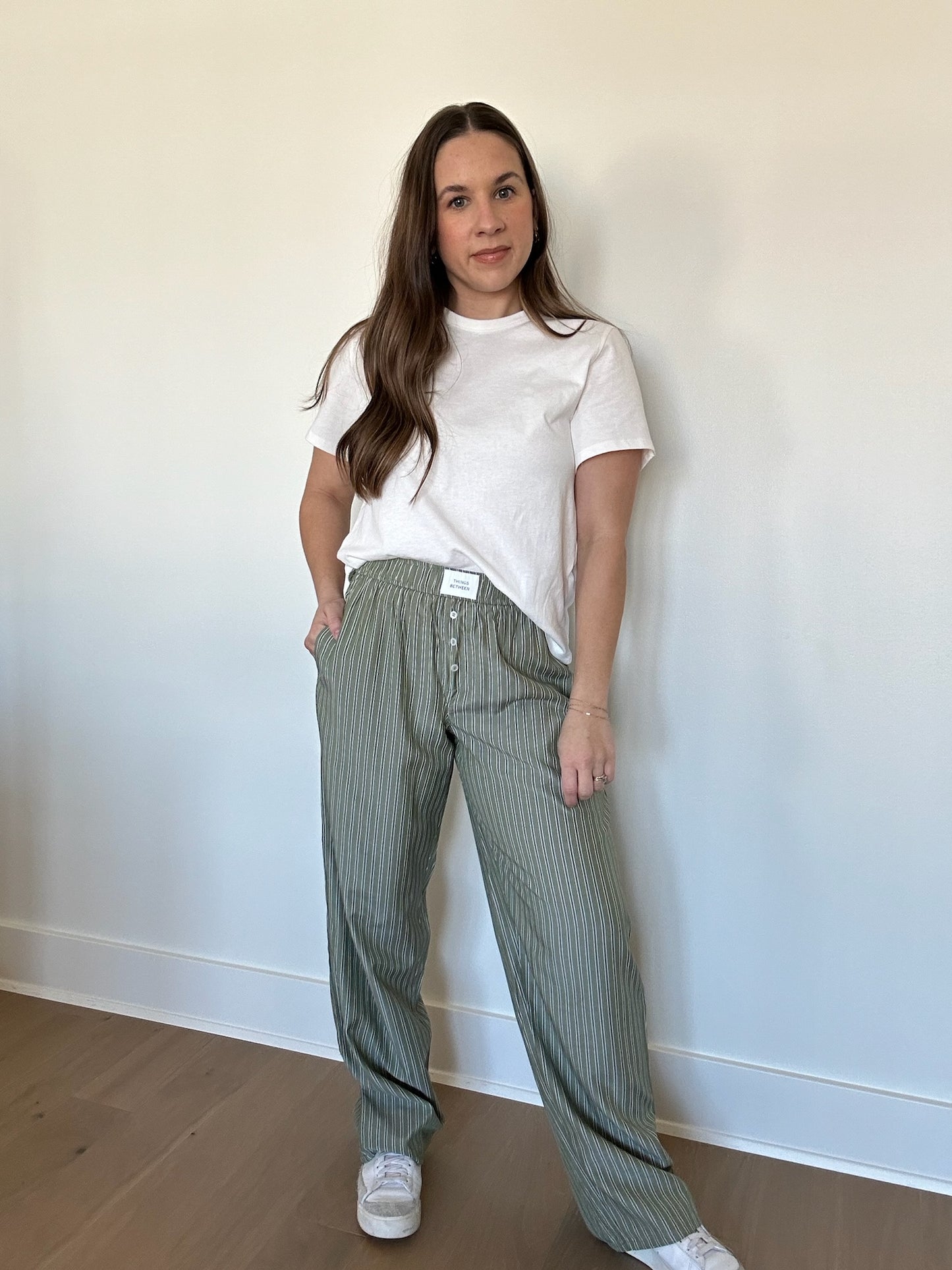 Miller Olive Striped Pant