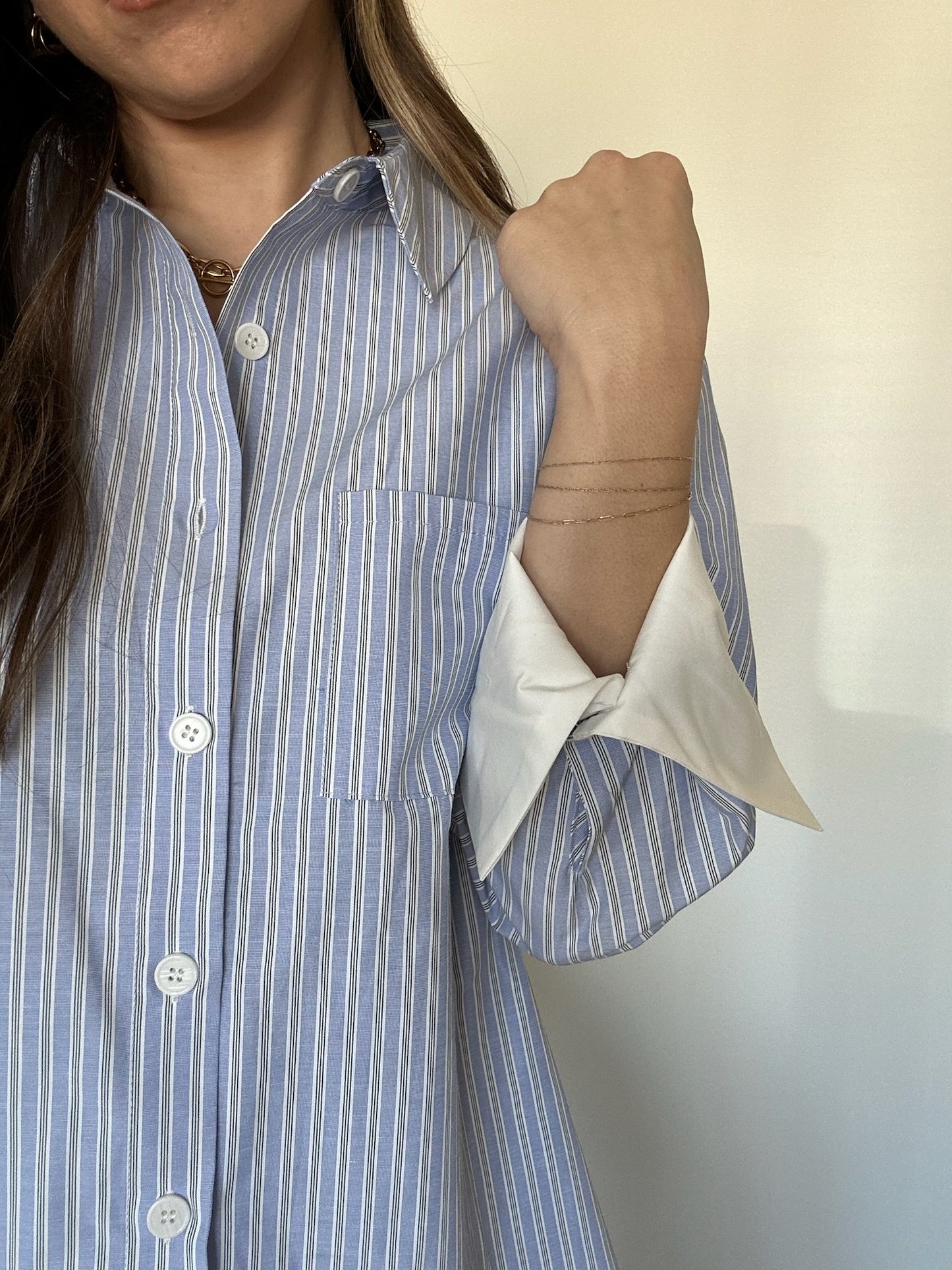 Alison Pinstriped Button Up