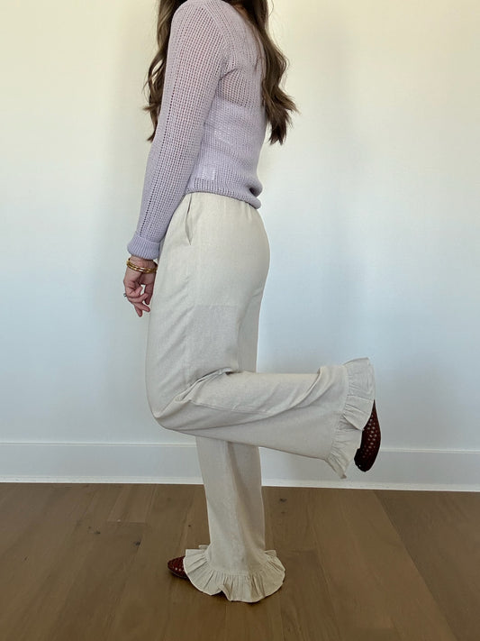 Lulu Linen Ruffle Pant