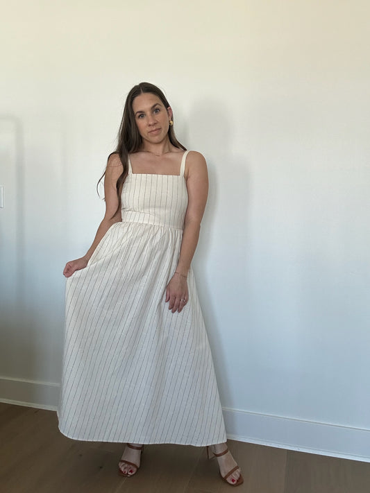 Isla Midi Pinstripe Dress