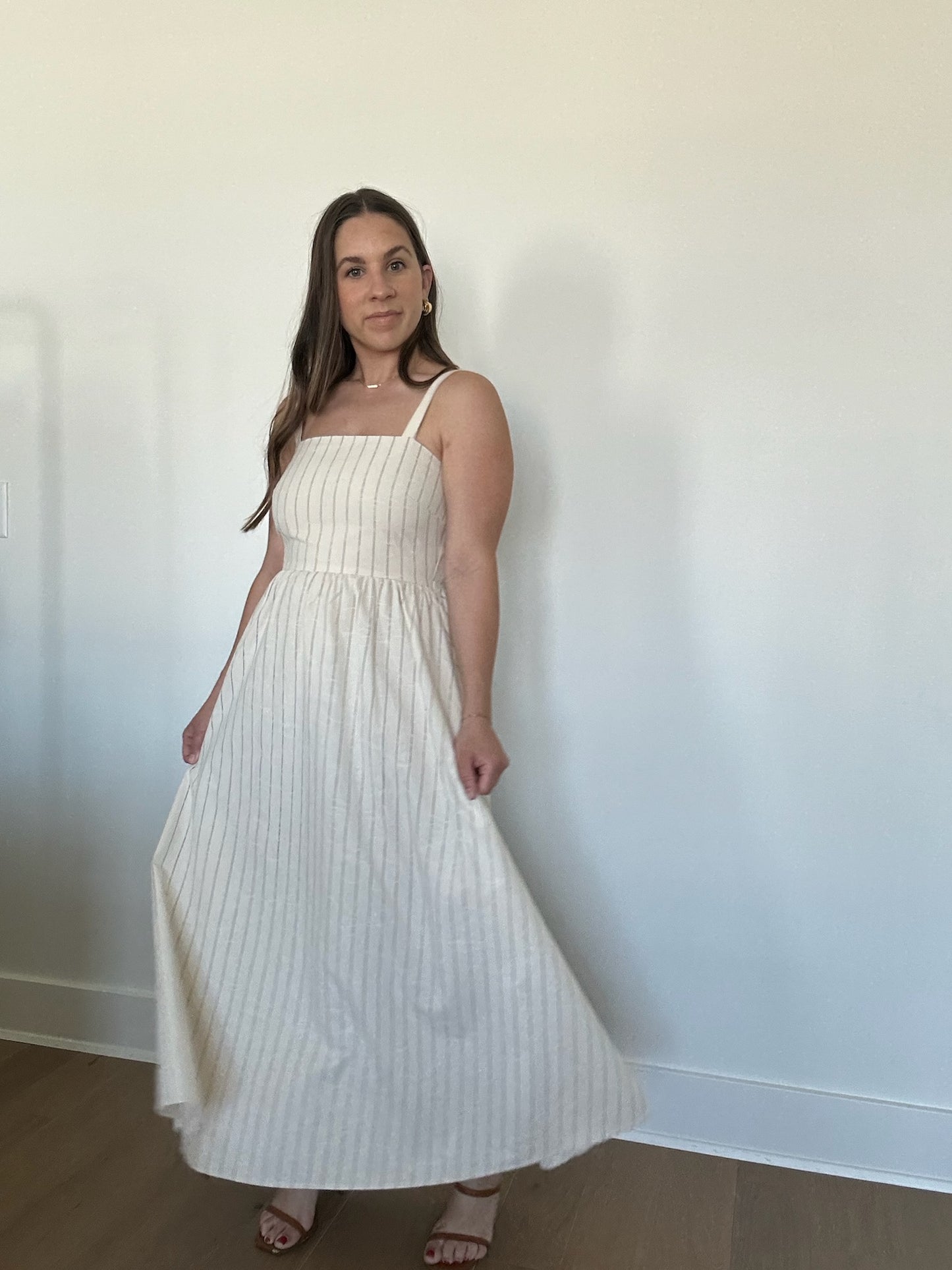 Isla Midi Pinstripe Dress