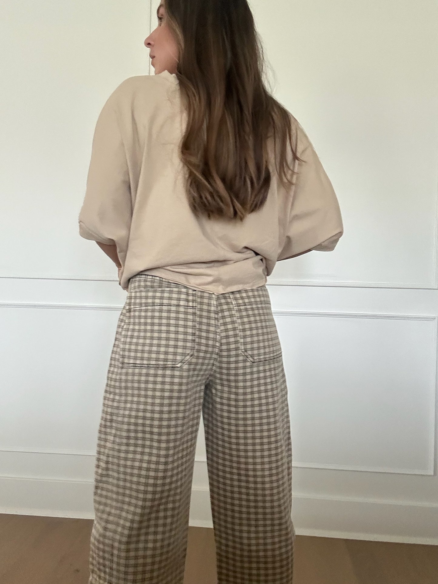 Checkered Barrel Jeans