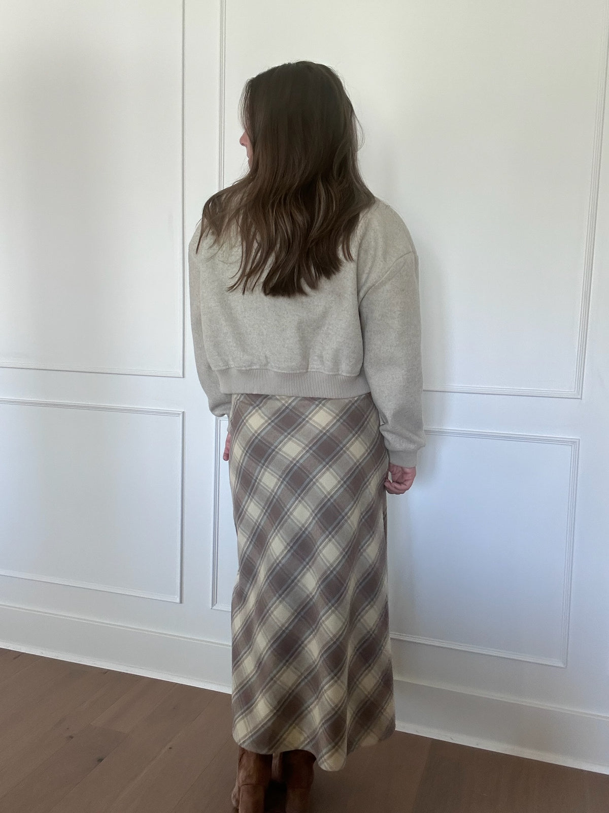 Emily Plaid Midi Skirt