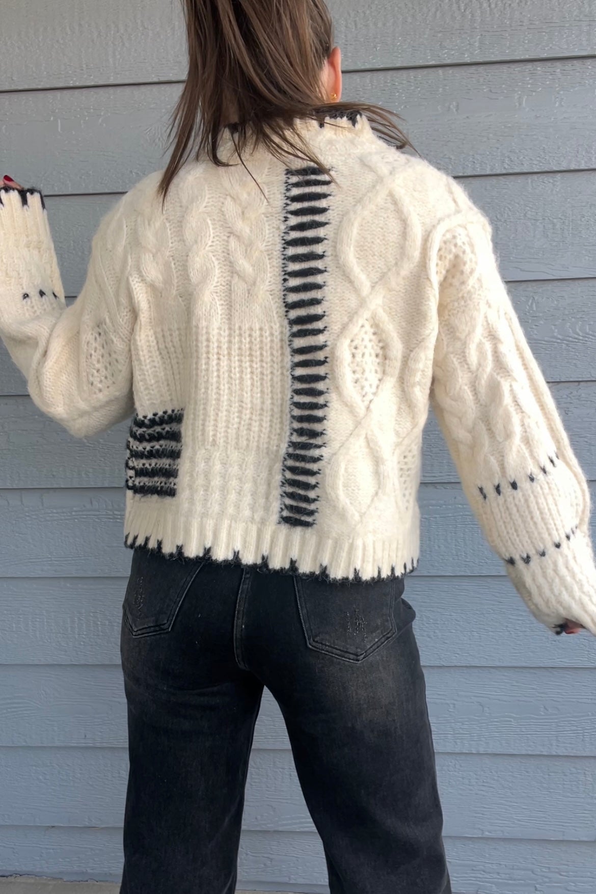 Ivy Stitched Cable Knit Sweater