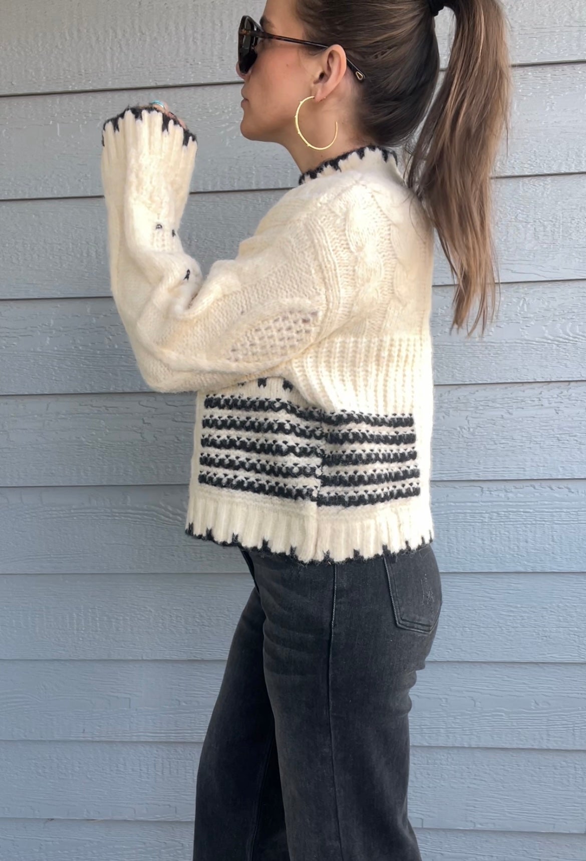 Ivy Stitched Cable Knit Sweater