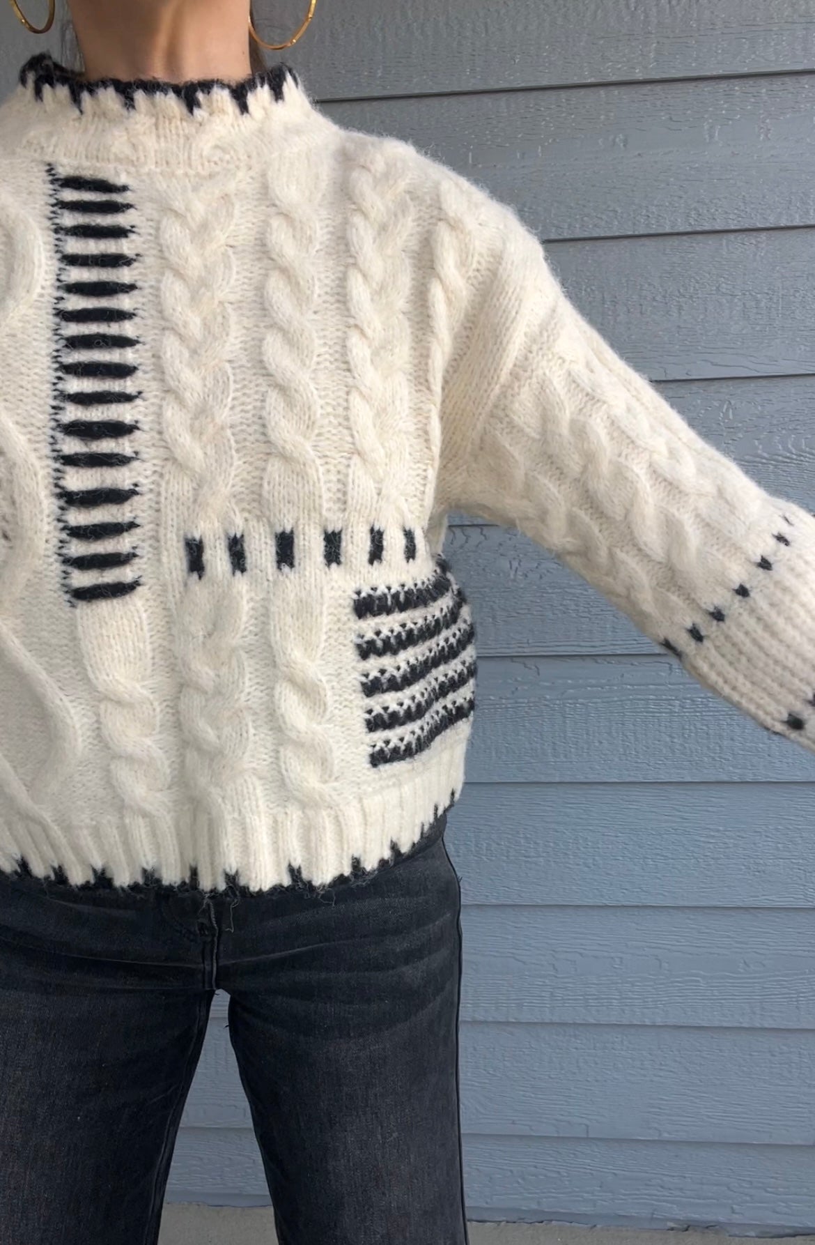 Ivy Stitched Cable Knit Sweater