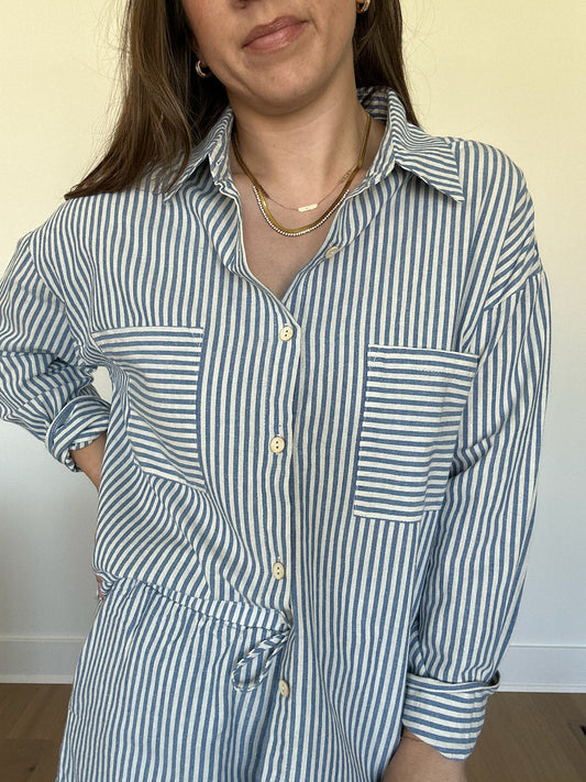 Tia Striped Button Up