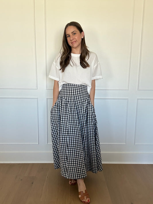 Julia Gingham Midi Skirt