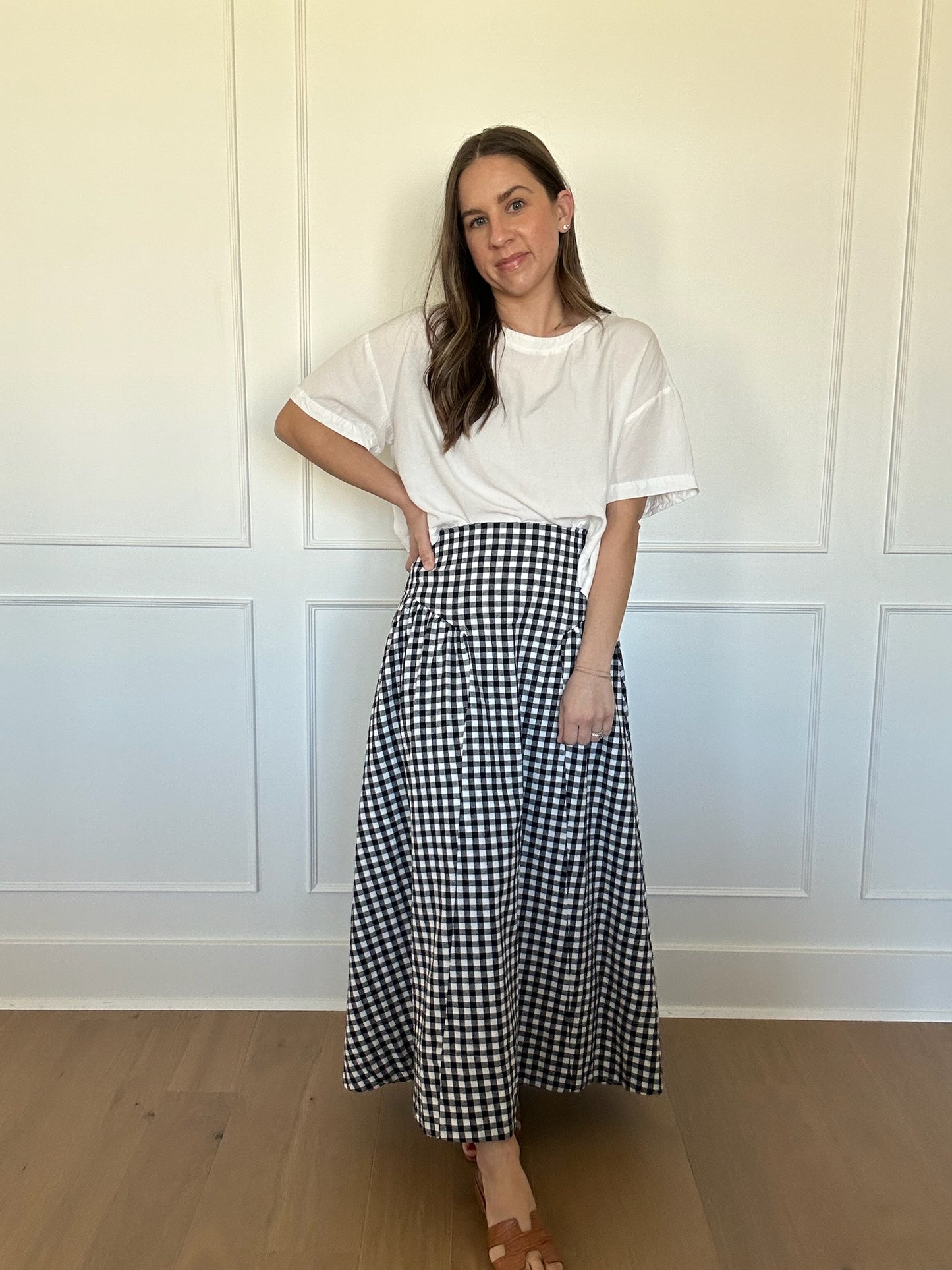 Julia Gingham Midi Skirt