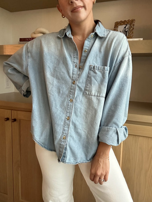 Oversized Denim Button Up