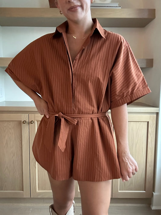 Ridge Romper in Terracotta