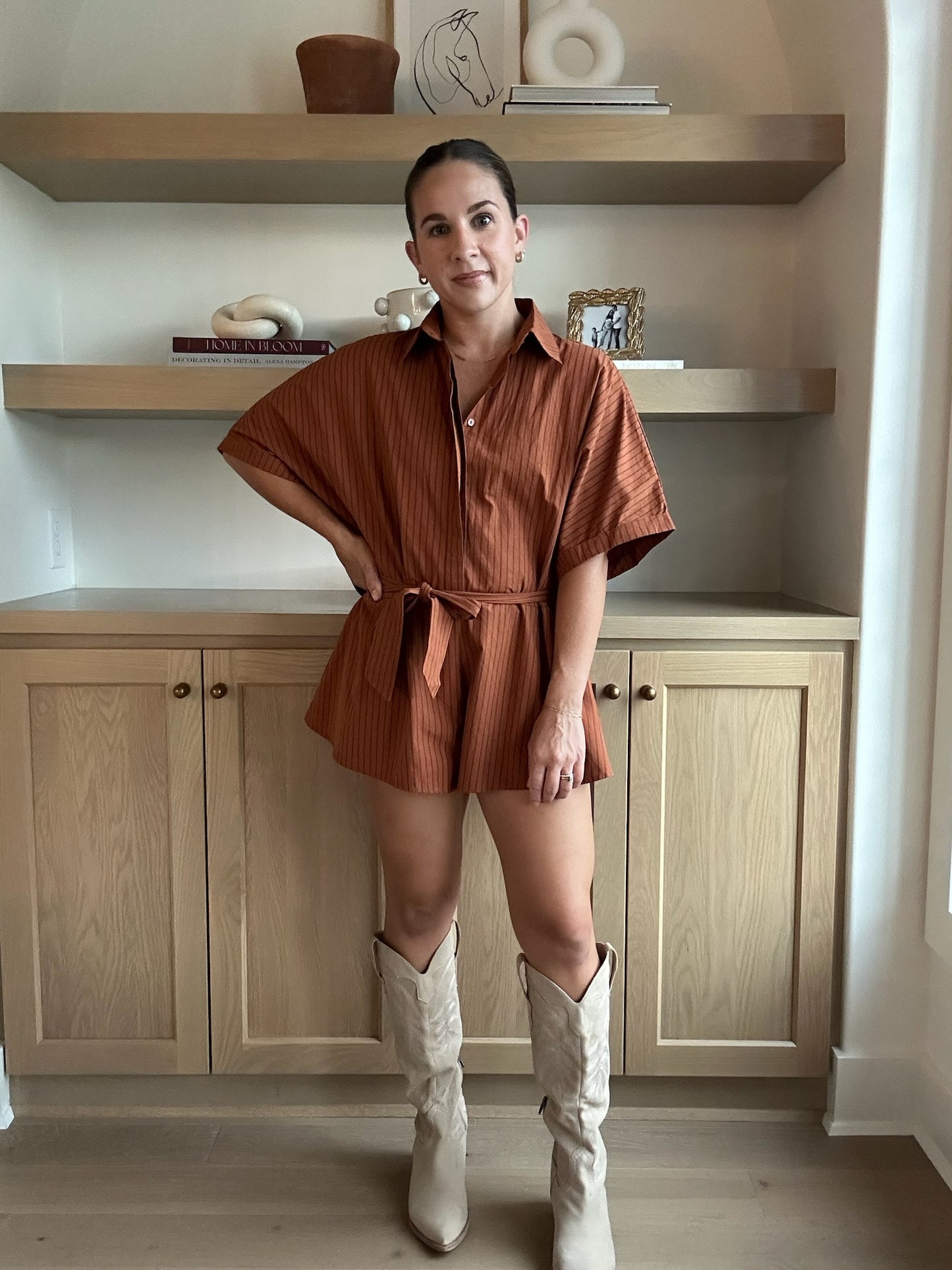 Ridge Romper in Terracotta