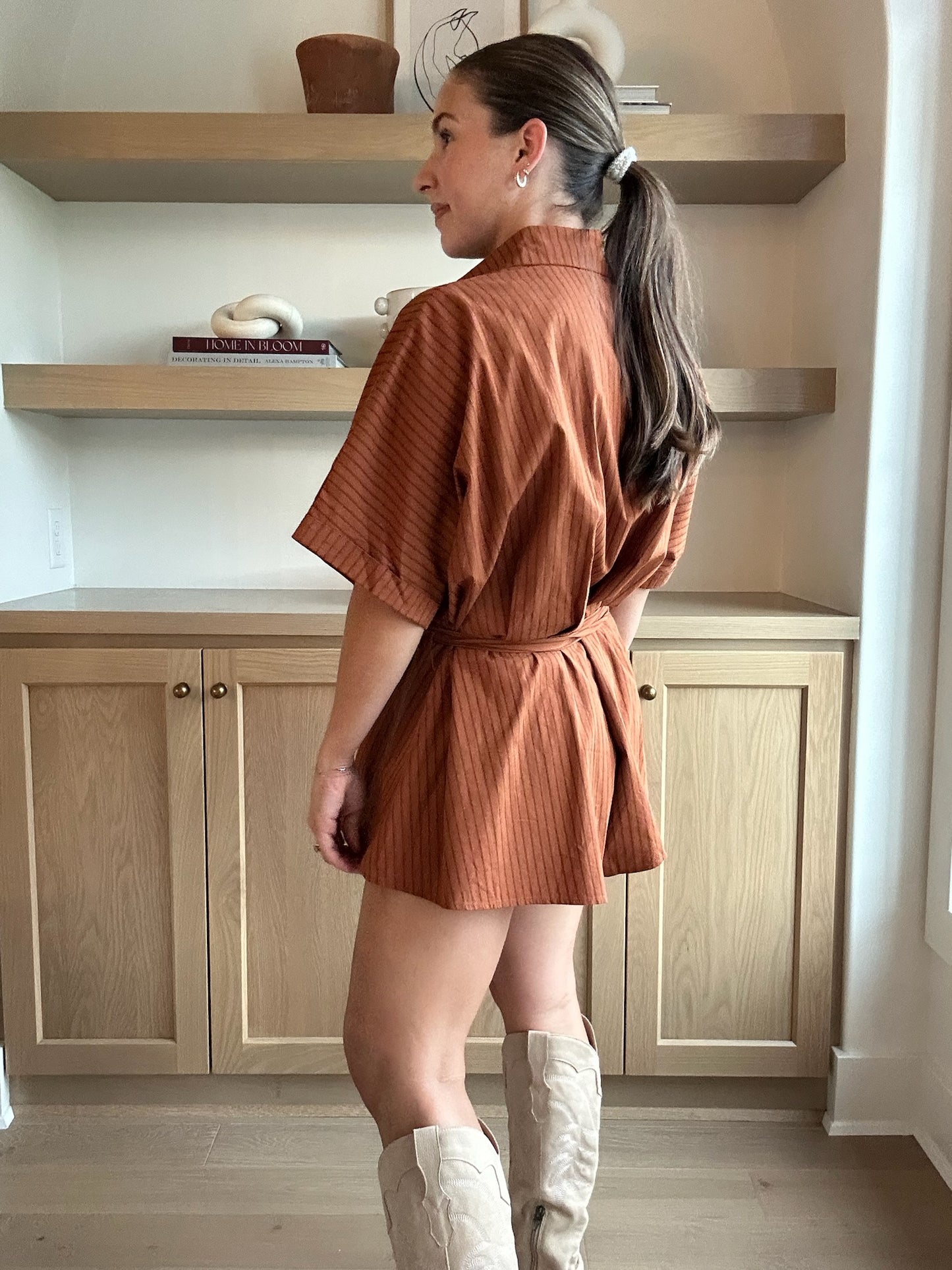 Ridge Romper in Terracotta