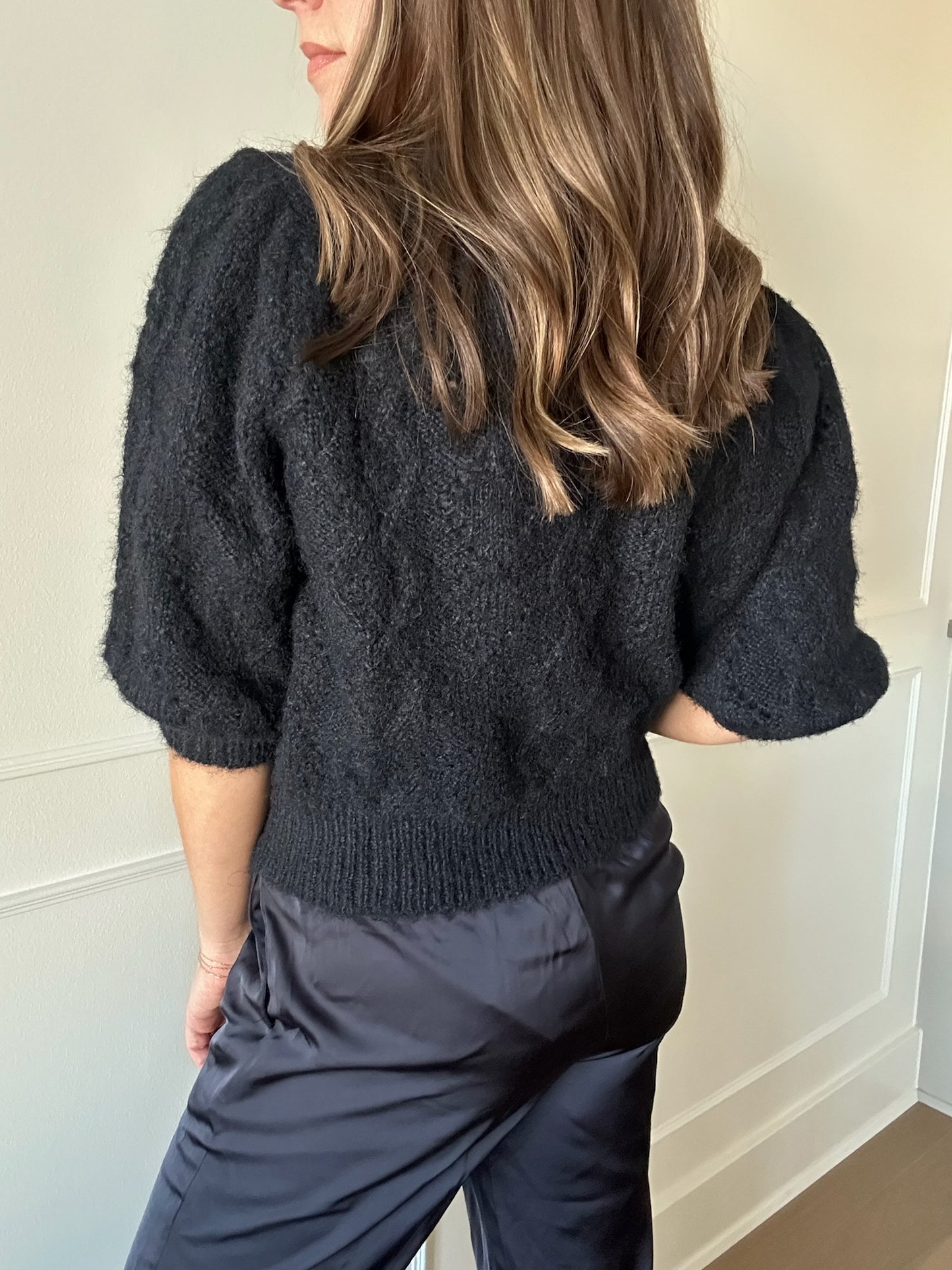 Midnight Cable Knit Sweater