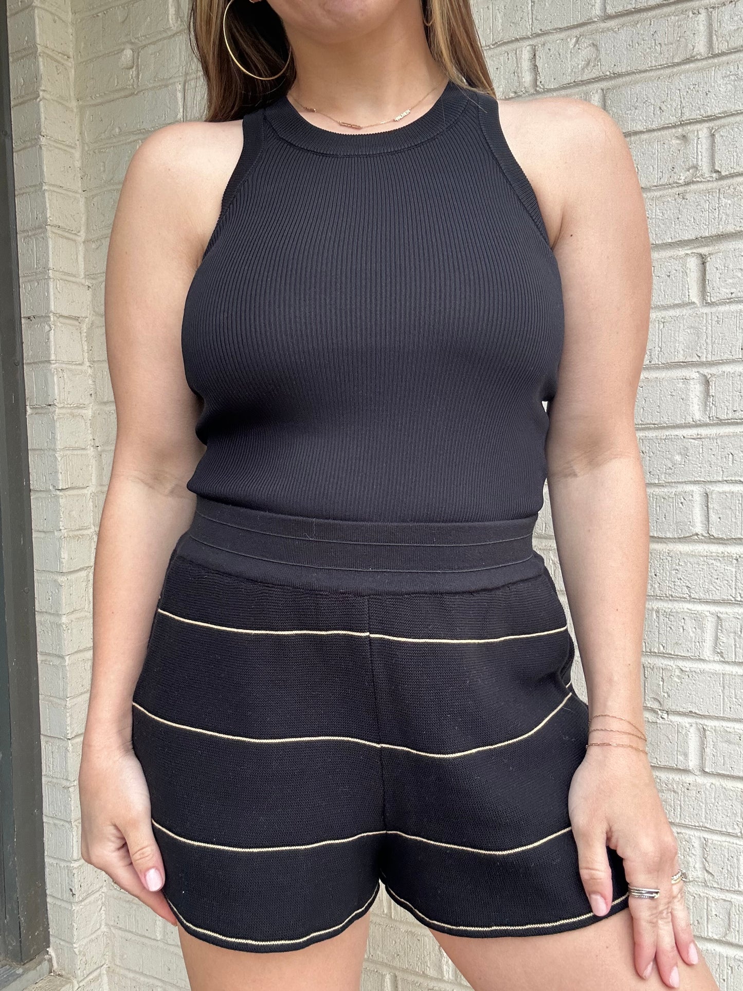 Black Ribbed Tank