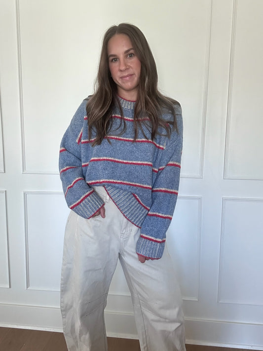Zuri Striped Roundneck Sweater
