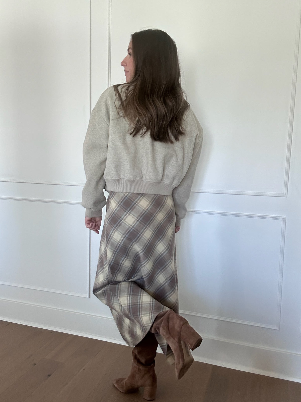 Emily Plaid Midi Skirt