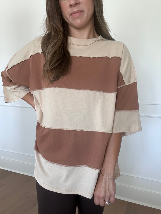 Butter Me Up Tee in Caramel and Ivory