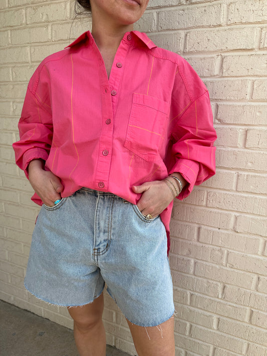 Pink Punch Button Up