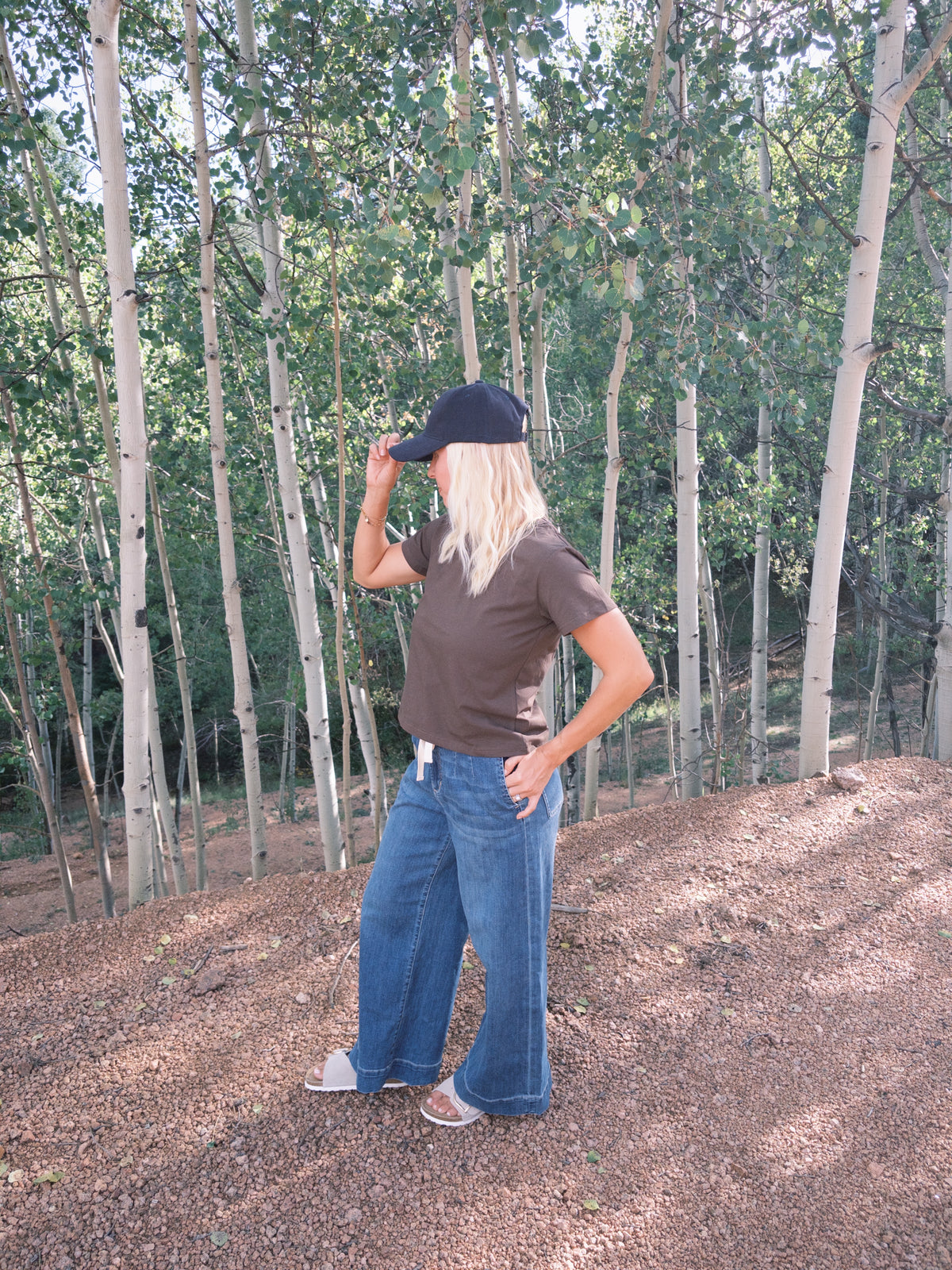 Lana Dark Wash Tie Front Denim Pant