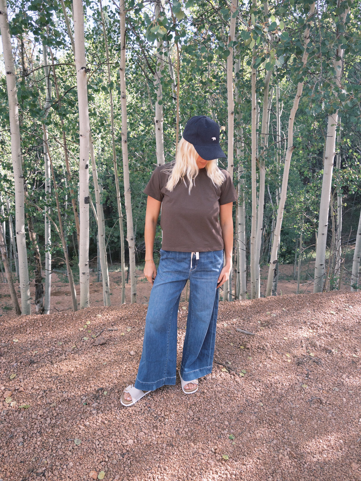 Lana Dark Wash Tie Front Denim Pant